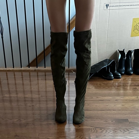 Olive Over-the-Knee Boots - Picture 3 of 3